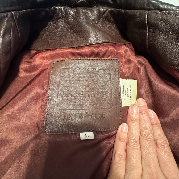 Coach Dark Brown Leather Jacket - Picture 8 of 14